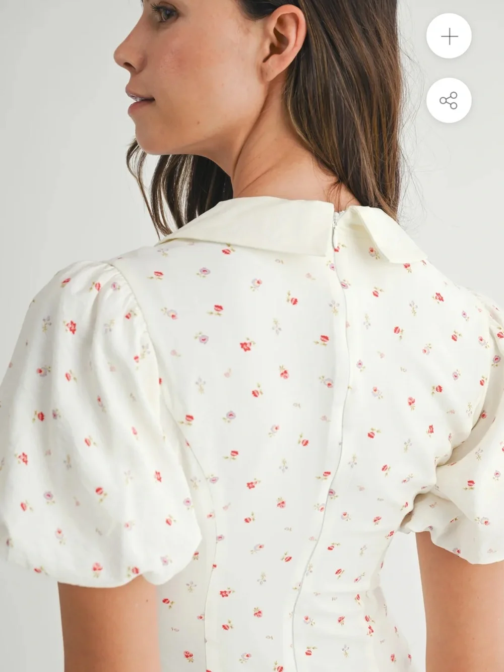 Mable Bayside Bow Front Puff Ditsy Floral Midi Cottagecore Coquette Dress M - Picture 10 of 14